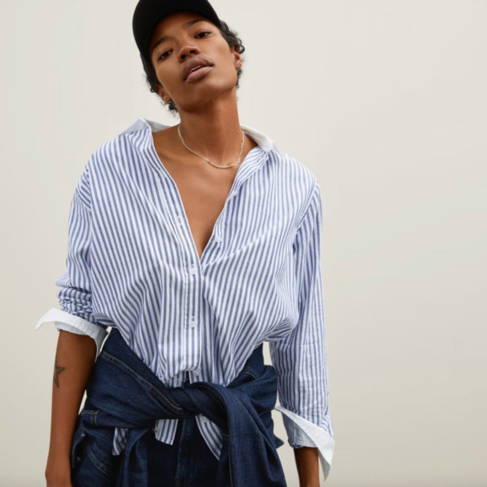 Blue Striped Women's Top